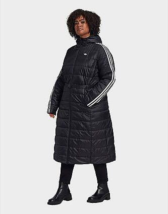 Adidas Originals Premium Long Slim-fit Jack met Capuchon (Grote Maat) Black- Dames