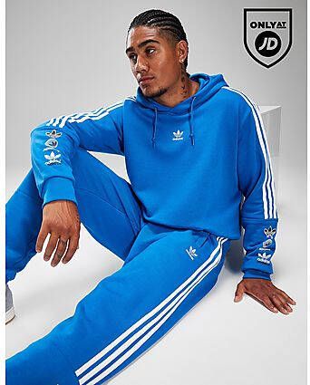 Adidas Originals Sticker Hoodie Blue- Heren