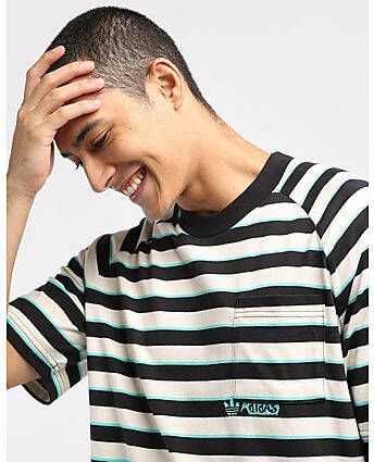 Adidas Originals Striped Pocket T-shirt Black- Heren