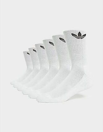Adidas Originals 6-Pack Trefoil Cushion Crew Socks White- Dames