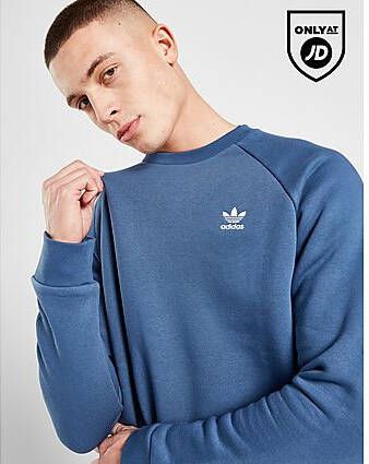 Adidas Originals Trefoil Essential Fleece Crew Sweatshirt Blue- Heren