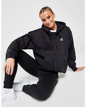 Adidas Originals Trefoil Essential Full Zip Hoodie Black- Dames