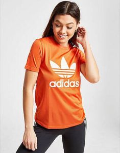 Adidas Originals Trefoil Flock T-Shirt Orange Dames