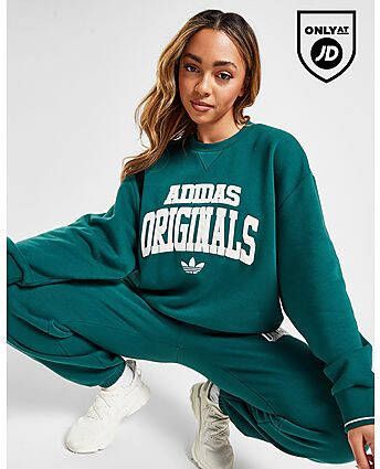 Adidas Originals Varsity Crew Sweatshirt Green- Dames
