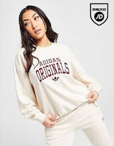 Adidas Originals Varsity Crew Sweatshirt White- Dames