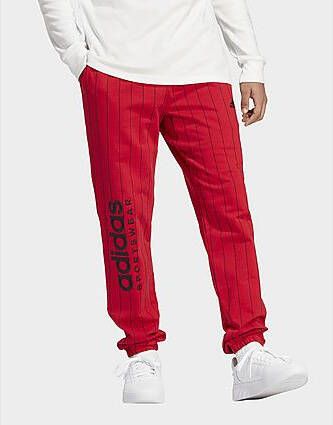 Adidas Pinstripe Fleece Broek Better Scarlet- Heren