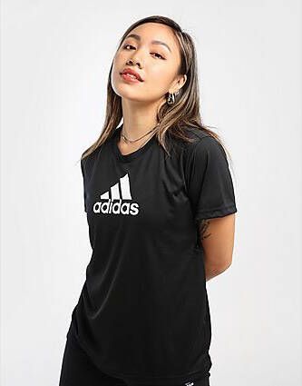 Adidas Primeblue Designed 2 Move Logo Sport T-shirt Black White- Dames