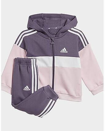 Adidas Tiberio 3-Stripes Colorblock Fleece Trainingspak Kids Shadow Violet White Clear Pink