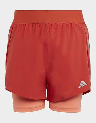 Adidas Two-In-One AEROREADY Woven Short Preloved Red Coral Fusion Reflective Silver