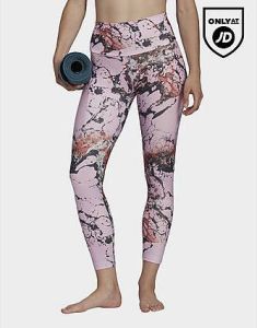 Adidas Yoga Essentials Print 7 8 Legging Bliss Lilac Off White Dames