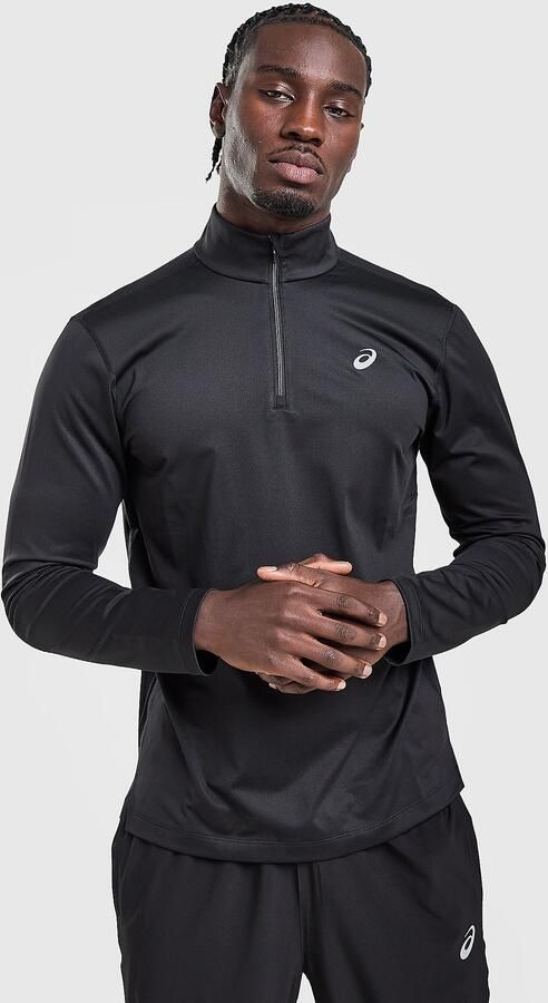 ASICS Core 1 4 Zip Winter Top Zwart- Heren Zwart