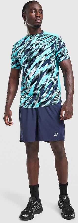 ASICS Core All Over Print T-Shirt Blauw- Heren Blauw