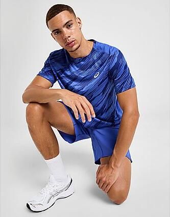 ASICS Core All Over Print T-Shirt Blue- Heren Blue