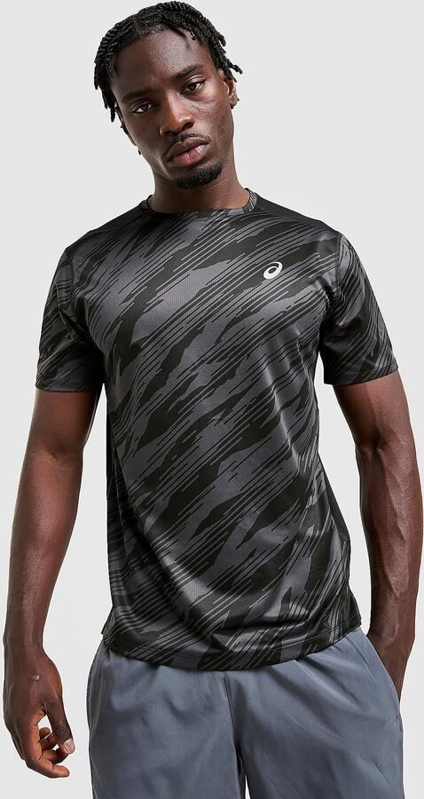 ASICS Core All Over Print T-Shirt Zwart- Heren Zwart