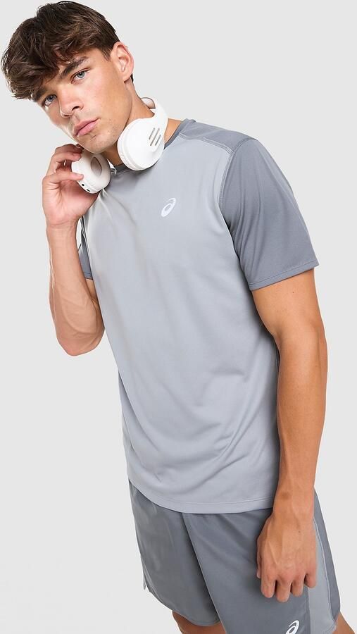 ASICS Core Colour Block T-Shirt Grijs- Heren Grijs