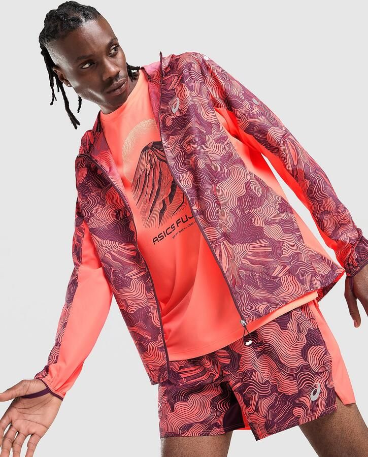 ASICS Fujitrail All Over Print Jacket Roze- Heren Roze