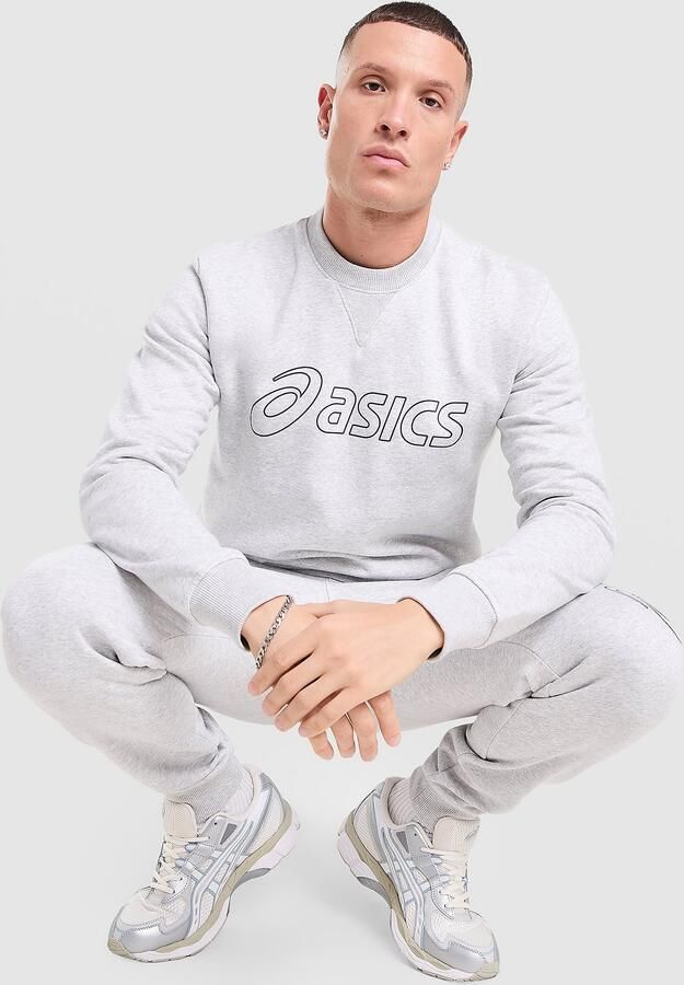 ASICS Large Logo Crew Sweatshirt Grijs- Heren Grijs