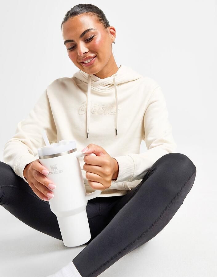 ASICS Logo Overhead Hoodie Crème- Dames Crème