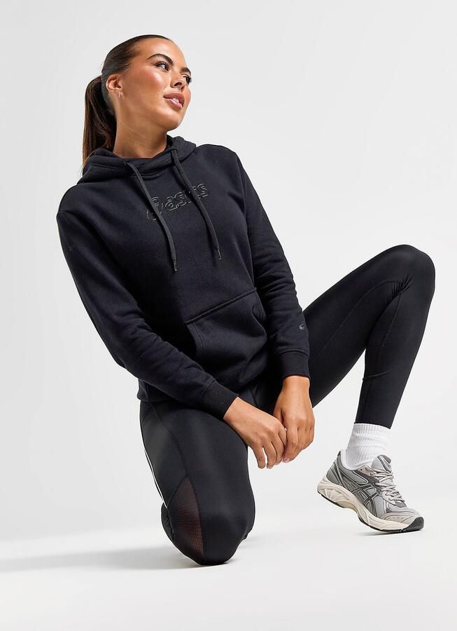 ASICS Logo Overhead Hoodie Zwart- Dames Zwart