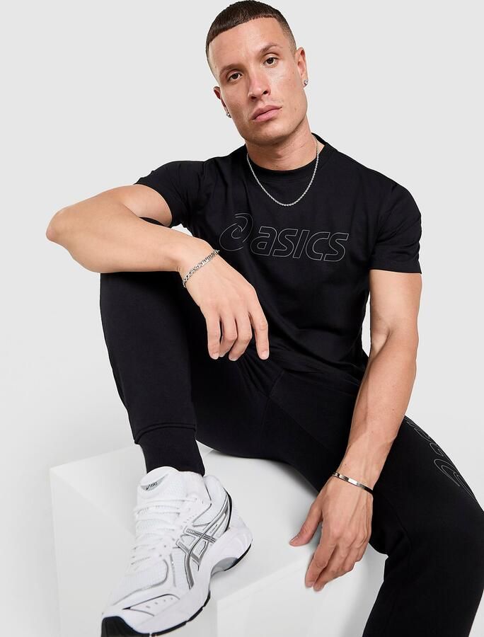 ASICS Logo Short Sleeve T-Shirt Zwart- Heren Zwart - Foto 3