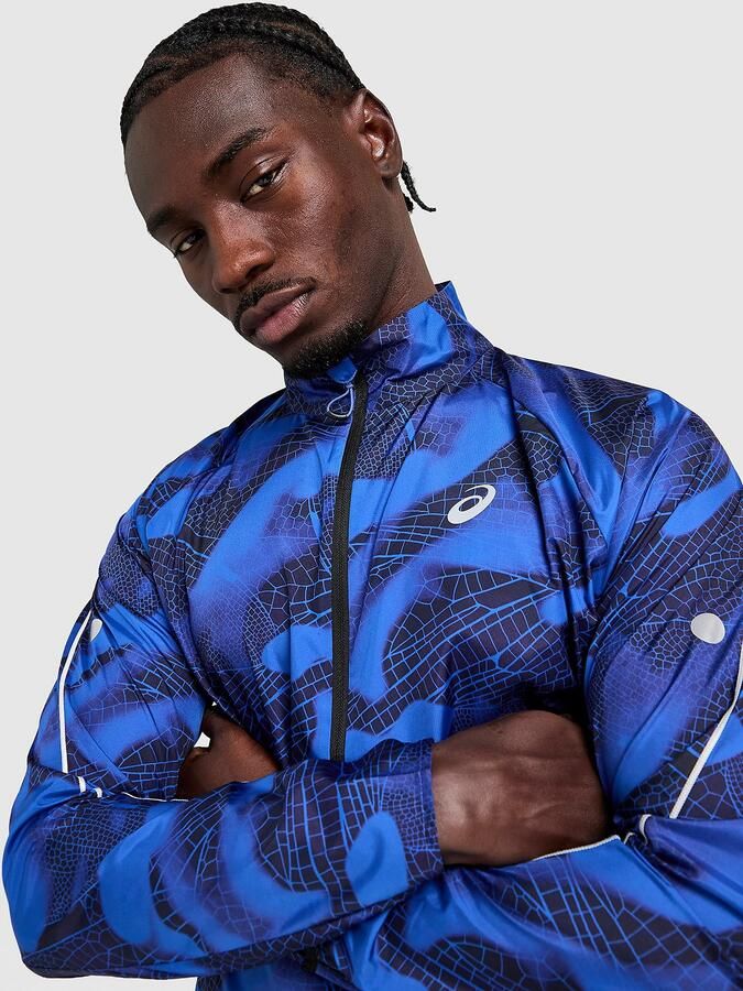 ASICS Road Lite-Show All Over Print Jacket Blauw- Heren Blauw