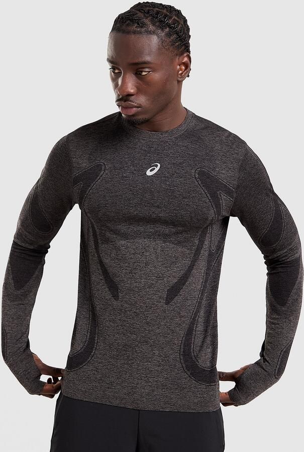 ASICS Road Seamless Long Sleeve T-Shirt Zwart- Heren Zwart