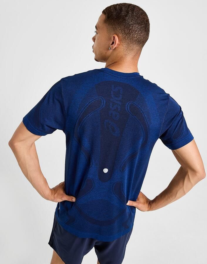 ASICS Road Seamless T-Shirt Blauw- Heren Blauw