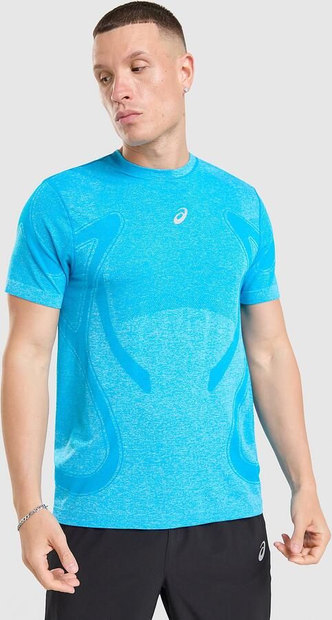 ASICS Road Seamless T-Shirt Blauw- Heren Blauw