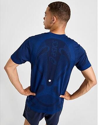 ASICS Road Seamless T-Shirt Blue- Heren Blue