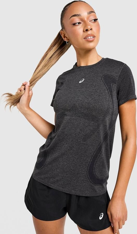 ASICS Road Seamless T-Shirt Zwart- Dames Zwart