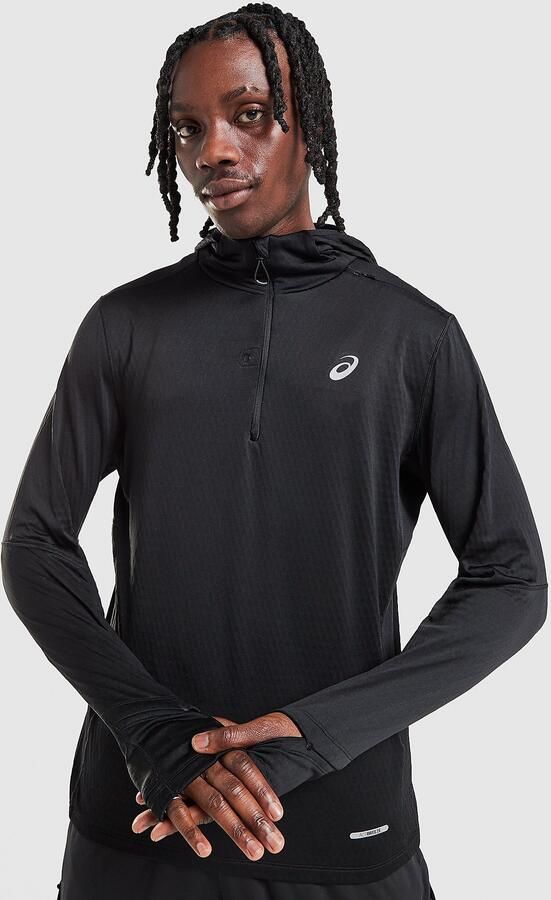 ASICS Road Winter 1 4 Zip Hoodie Zwart- Heren Zwart