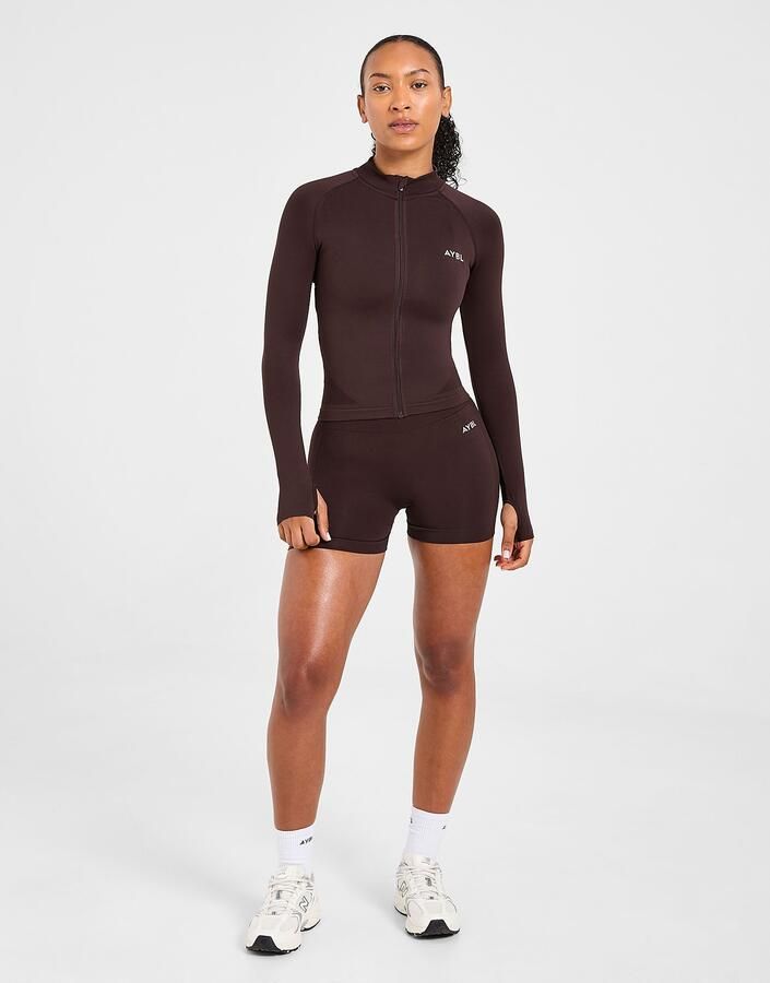AYBL Empower Seamless Full Zip Top Bruin- Dames Bruin