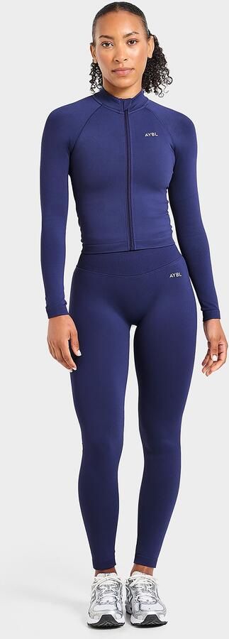 AYBL Enhance Full Zip Seamless Top Blauw- Dames Blauw
