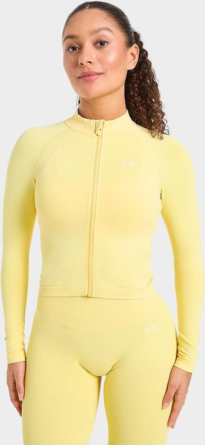 AYBL Enhance Full Zip Seamless Top Geel- Dames Geel