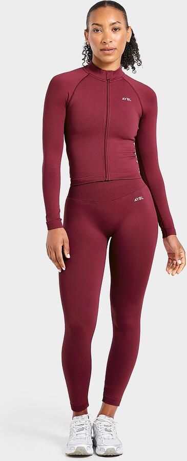 AYBL Enhance Full Zip Seamless Top Rood- Dames Rood