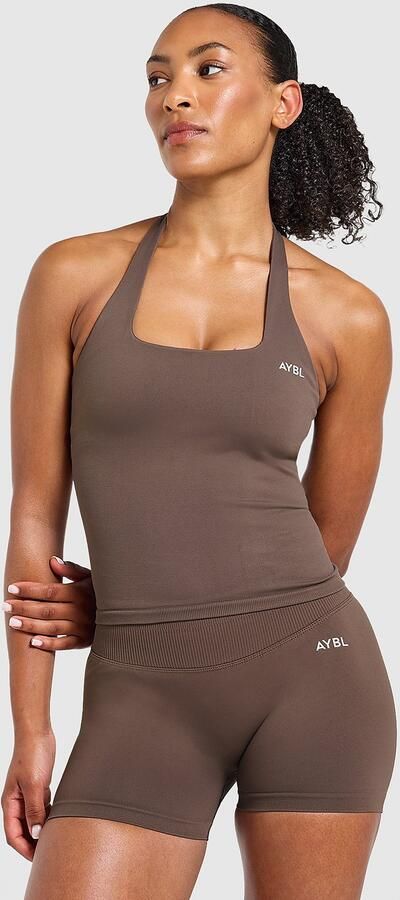 AYBL Enhance Seamless Halterneck Top Bruin- Dames Bruin