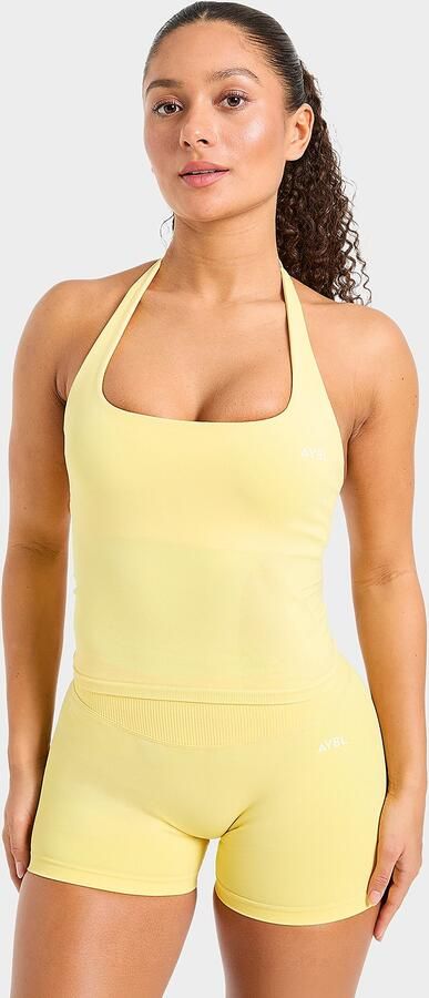 AYBL Enhance Seamless Halterneck Top Geel- Dames Geel
