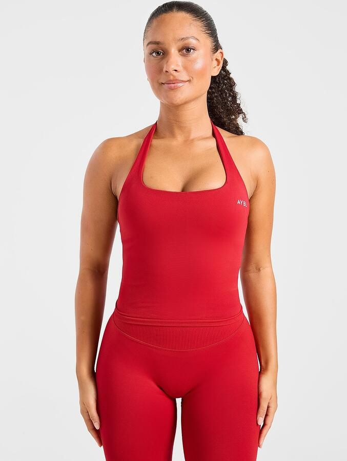 AYBL Enhance Seamless Halterneck Top Rood- Dames Rood