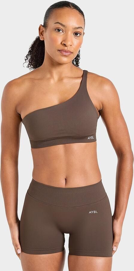AYBL Enhance Seamless One Shoulder Sports Bra Bruin- Dames Bruin