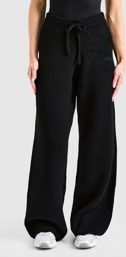AYBL Soft Knitted Wide Joggers Zwart- Dames Zwart