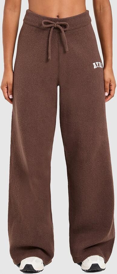 AYBL Varsity Knitted Wide Joggers Bruin- Dames Bruin