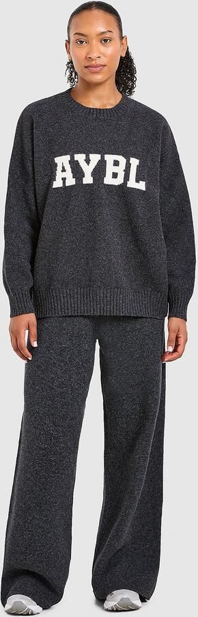 AYBL Varsity Knitted Wide Joggers Grijs- Dames Grijs