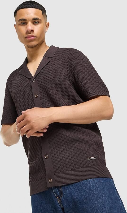 Belier Knit Shirt Bruin- Heren Bruin