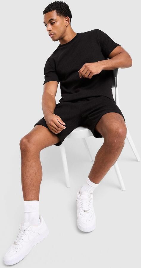 Belier Textured Shorts Zwart- Heren Zwart