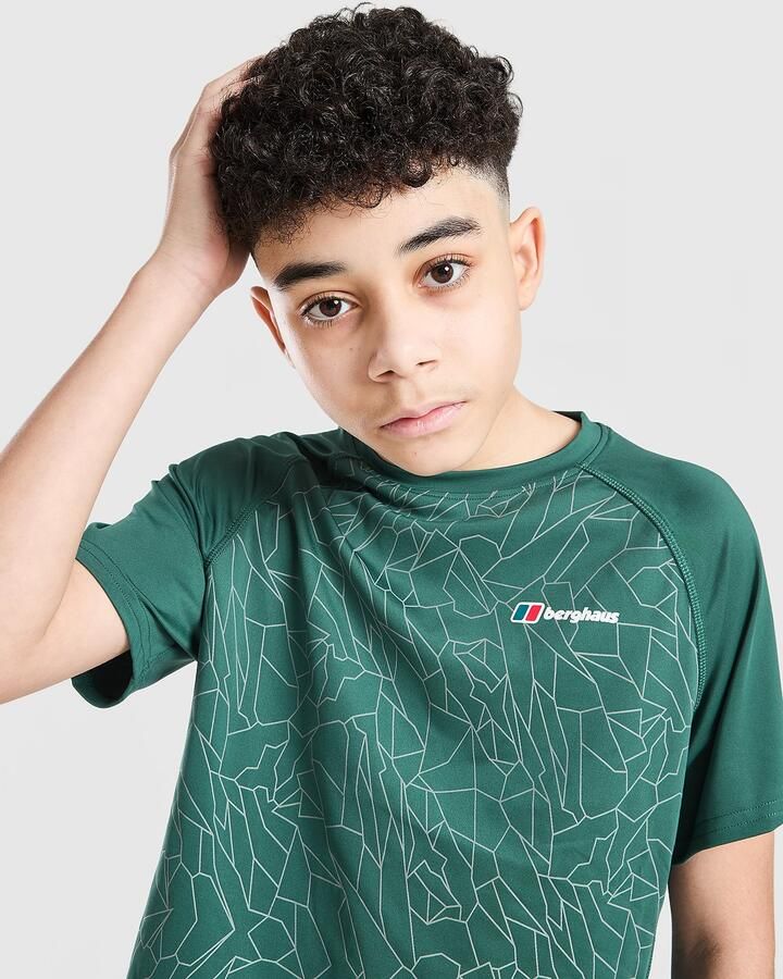 Berghaus All Over Print Grid V2 T-Shirt Junior Blauw