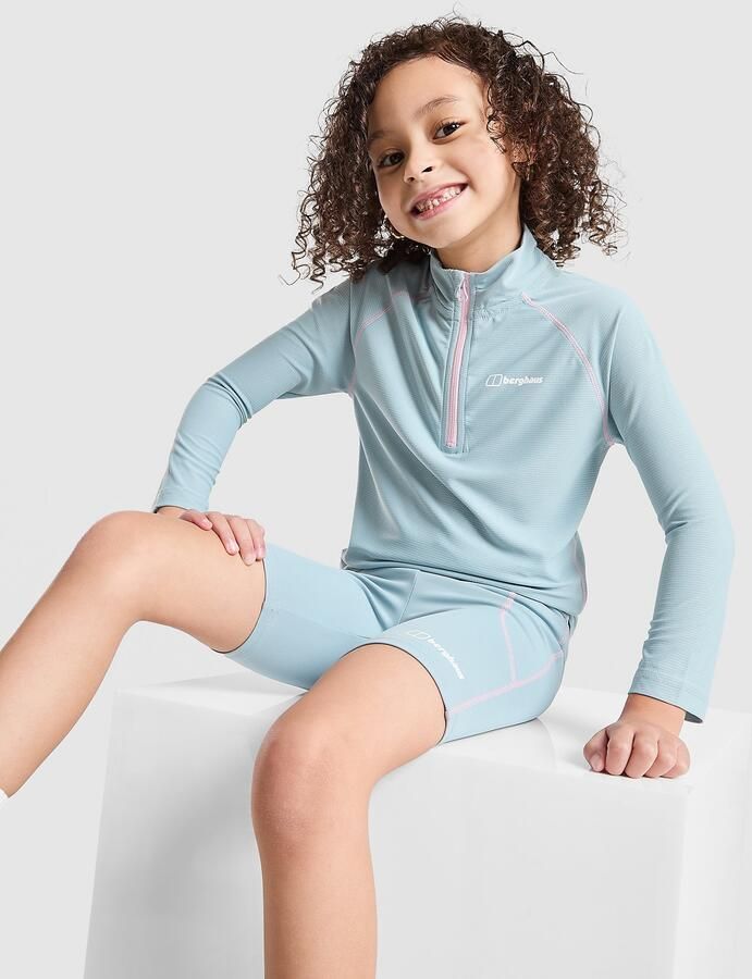 Berghaus ' Stride 1 4 Zip Shorts Set Children Blauw