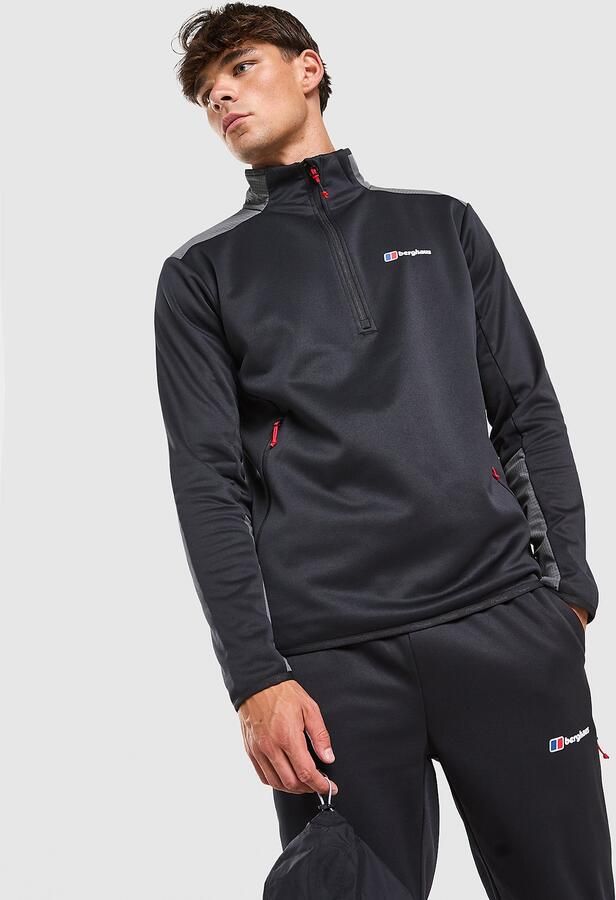 Berghaus Lonnen Poly 1 2 Zip Top Zwart- Heren Zwart