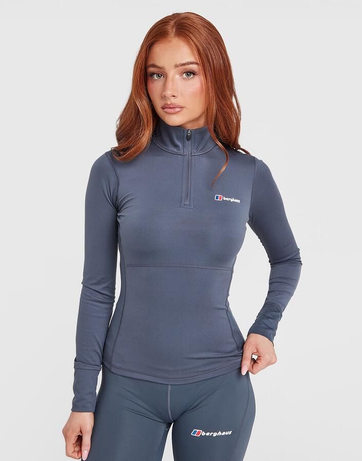 Berghaus Tech 1 4 Zip Top Blauw- Dames Blauw