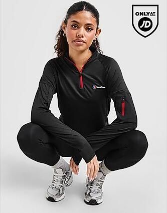 Berghaus Woven Pocket 1 4 Zip Top Black- Dames Black