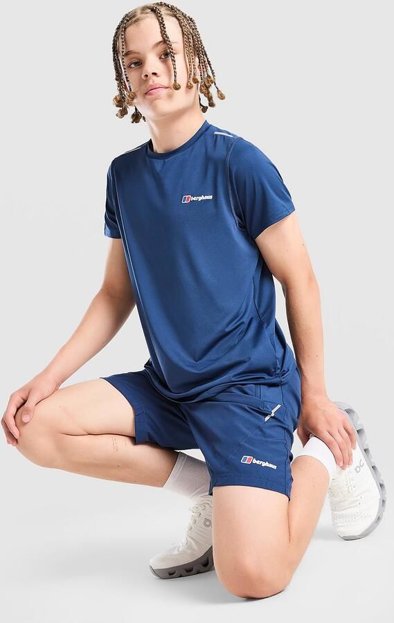 Berghaus Woven T-Shirt Shorts Set Junior Blauw Kind Blauw